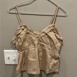 Sincerely Jules Tan Ruffled Camisole
